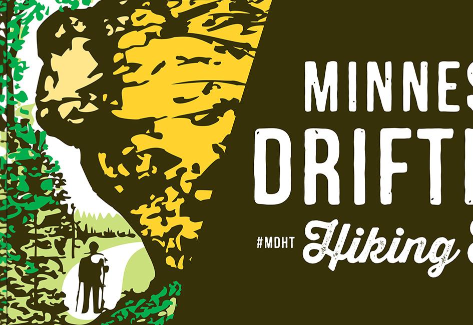 Partial teaser image of logo for Minnesota Driftless Hiking Trail, designed by Carolyn Porter of Porterfolio, Inc.