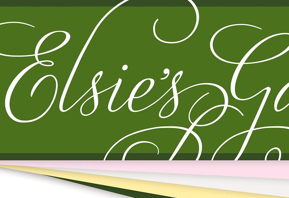 Close up teaser image of the Elsie's Garden logo, designed by Carolyn Porter of Porterfolio, Inc.